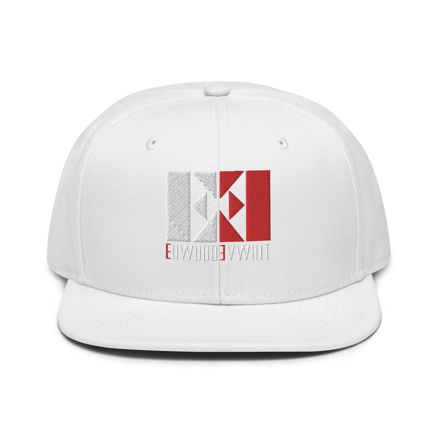 White/Red EE Snapback Hat